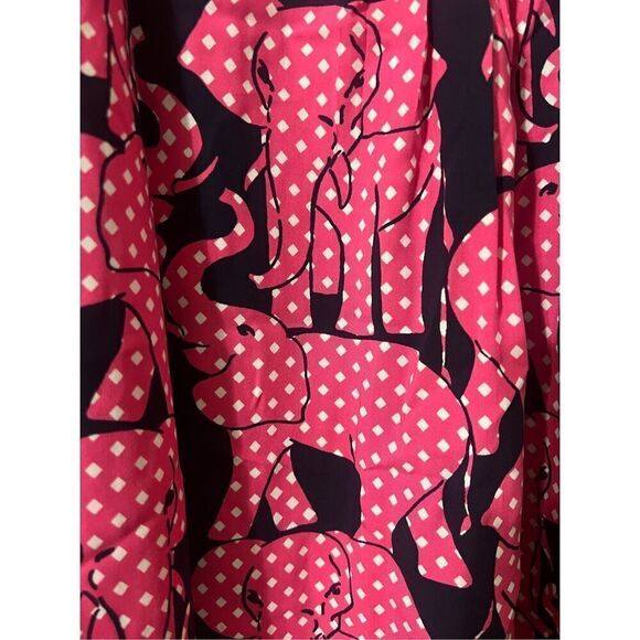 Crown & Ivy Women's 16 Half Sleeve Shift Dress Pink Polka Dot Elephant Print - Picture 8 of 10